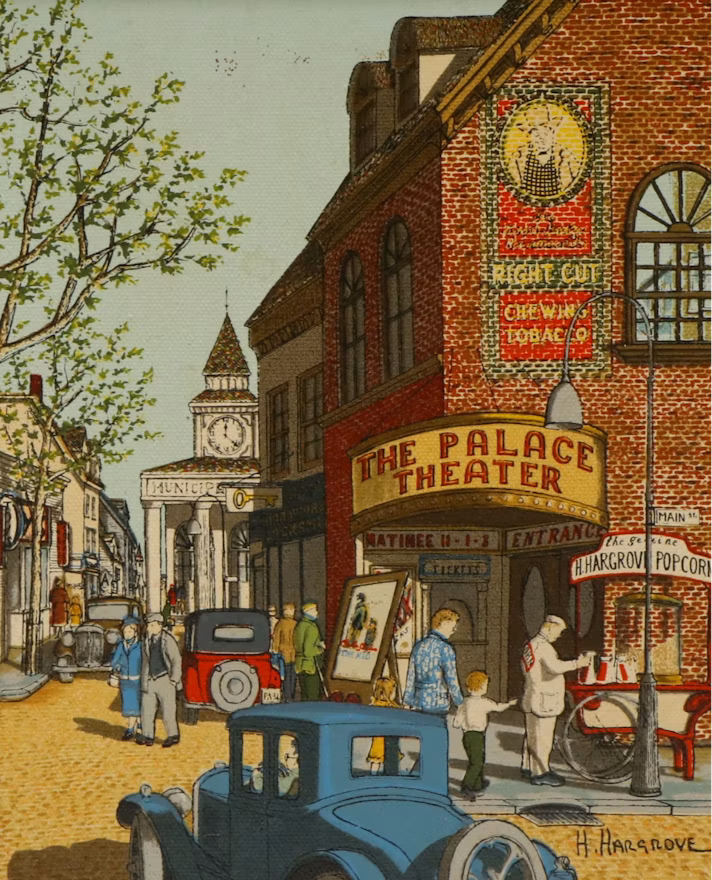 H. Hargrove The Palace Theater Serigraph on Canvas