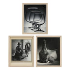 Framed William E. Snyder silver gelatin prints including Spinning a Mood and two untitled photographic works