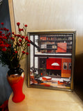 Mid-Century Modern Architectural Canvas Art in Brown and Bronze Frame, 8 x 10 by Soho Kitty