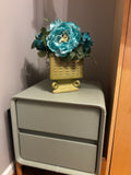 Jonathan Adler Triangle Vase plus Teal Floral 