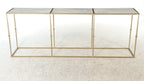 Contemporary Brass-Finished Faux Marble Console Table