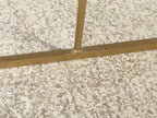 Contemporary Brass-Finished Faux Marble Console Table