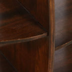 Pair of Dark Wood Demilune Tiered Side Tables