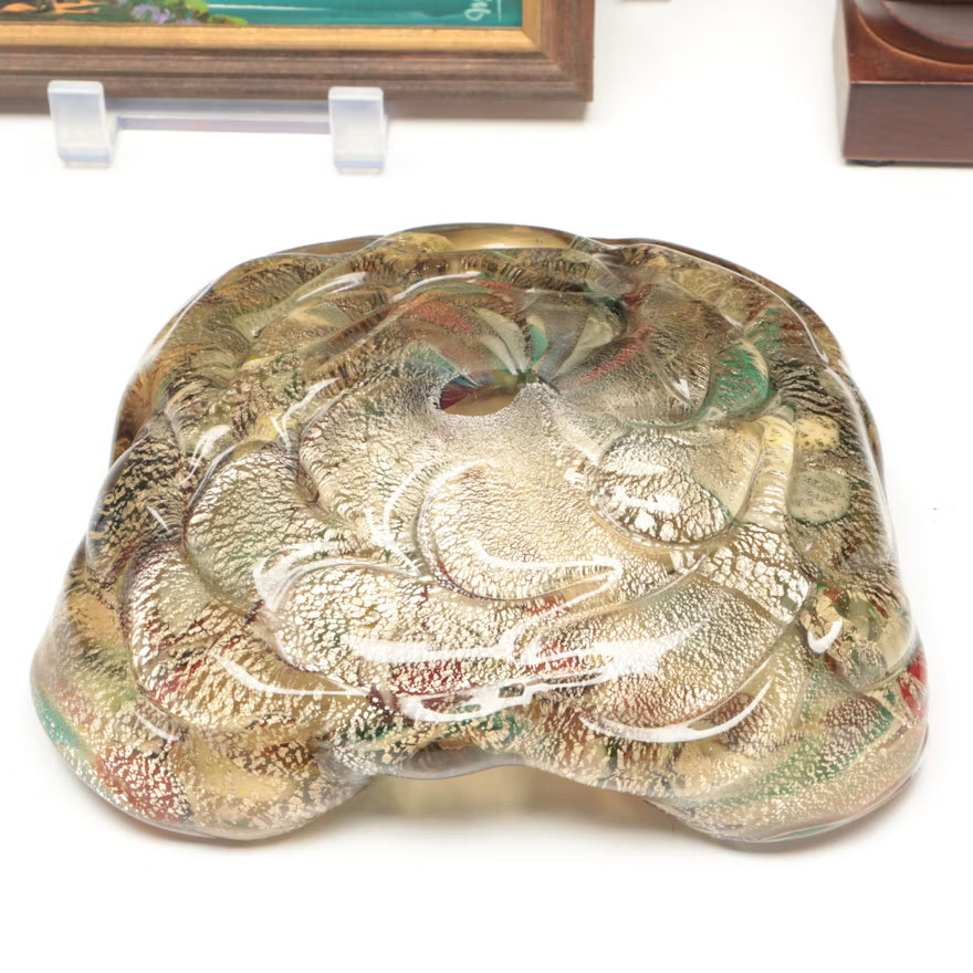 Enameled Kiwi Dish, Seascape Painting and Decorative Accent Set