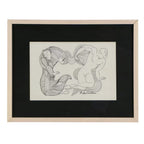 Phillip Callahan Abstracted Figures Ink and Graphite Drawing shown in the product listing