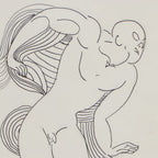 Phillip Callahan Abstracted Figures Ink and Graphite Drawing