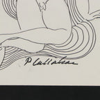 Phillip Callahan Abstracted Figures Ink and Graphite Drawing