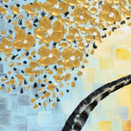 Contemporary Stylized Flowering Tree Acrylic Painting