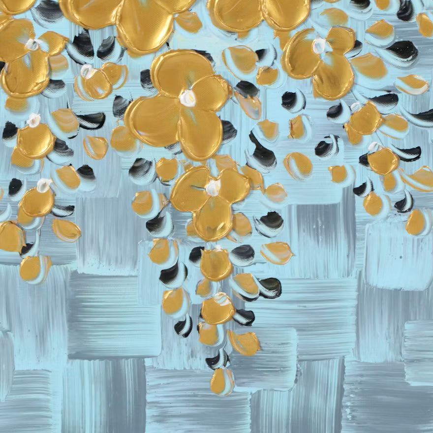 Contemporary Stylized Flowering Tree Acrylic Painting