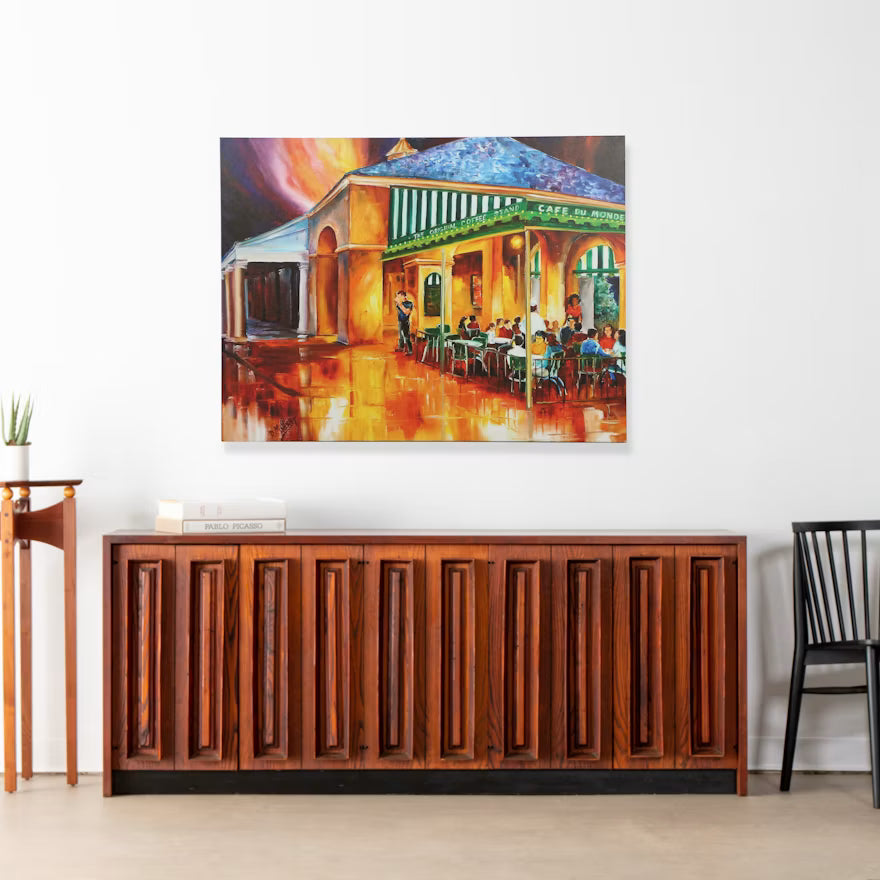 Large Format: Diane Millsap Midnight at the Cafe du Monde Giclee on Canvas
