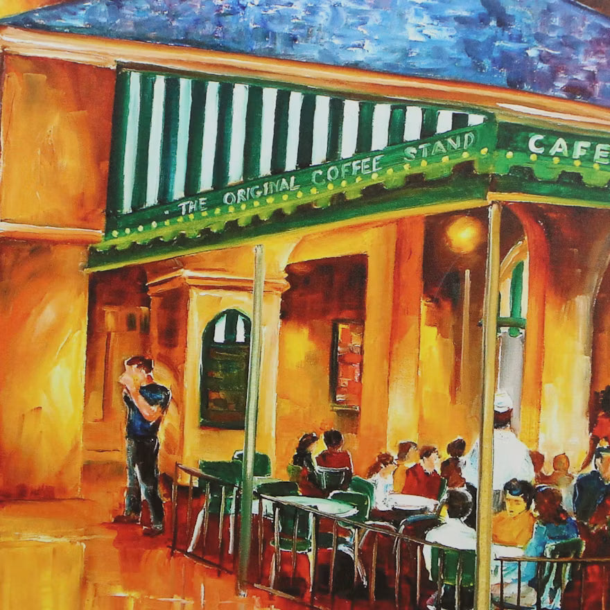 Large Format: Diane Millsap Midnight at the Cafe du Monde Giclee on Canvas