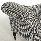 Skyline Furniture Black and White Houndstooth Settee