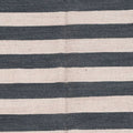 Handwoven Indian Charcoal and Ivory Striped Wool Area Rug, 8 x 10 shown in the product listing